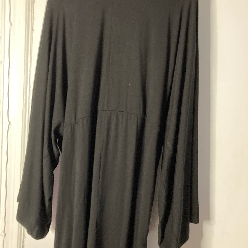 Black Jersey Dress great soft stretch fabric beautiful details bell sleeves - Picture 7 of 7
